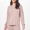 Women Vintage Havana Sweaters | Latte Taupe Plush Knit Crewneck