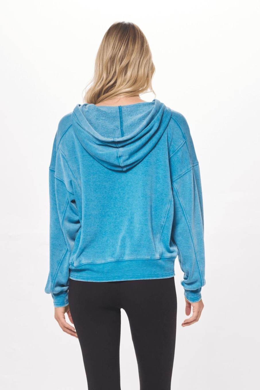 Women Vintage Havana Sweatshirts | Anchor Blue Cashmere Fleece Hoodie