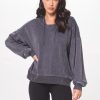 Women Vintage Havana Sweatshirts | Washed Charcoal Cashmere Fleece Hoodie