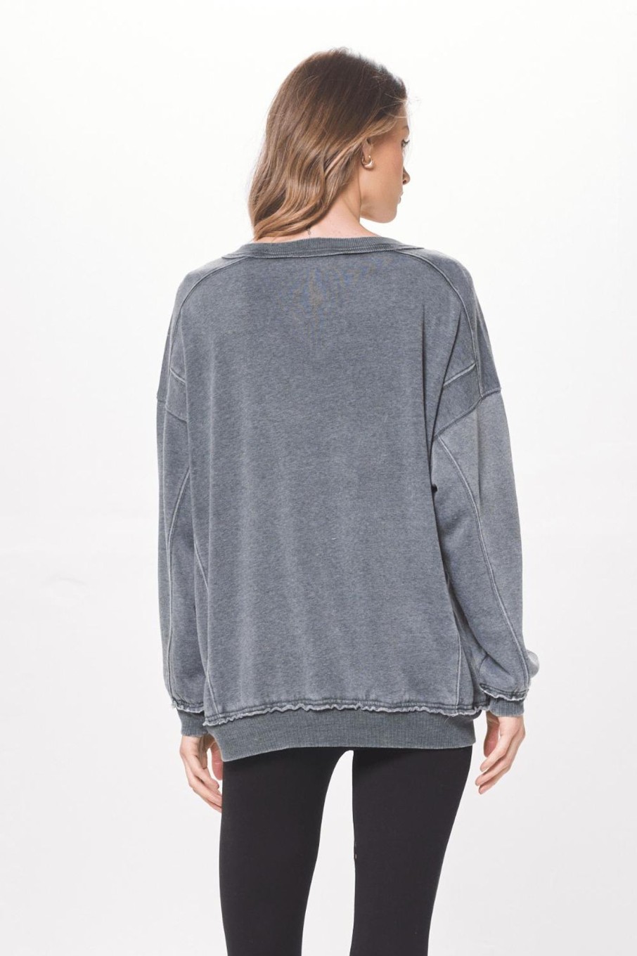 Women Vintage Havana Sweatshirts | Hunter Green Oversized Crewneck