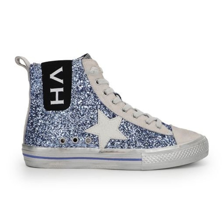 Women Vintage Havana High Tops | Alive High 3- Blue Glitter