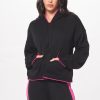 Women Vintage Havana Sweaters | Black W/Hot Pink "Love" Jacquard Sweater Hoodie