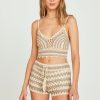 Women Vintage Havana Tanks | Sand/Khaki Knit Crochet Tank Top