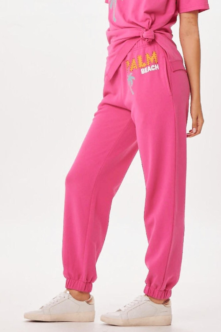 Women Vintage Havana Joggers | Hot Pink Palm Beach Jet Setter Surf Wash Jogger