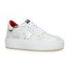 Women Vintage Havana Low Tops | Ream 10-White/Silver/Red