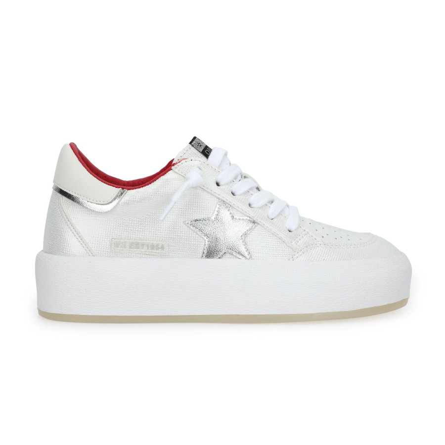 Women Vintage Havana Low Tops | Ream 10-White/Silver/Red