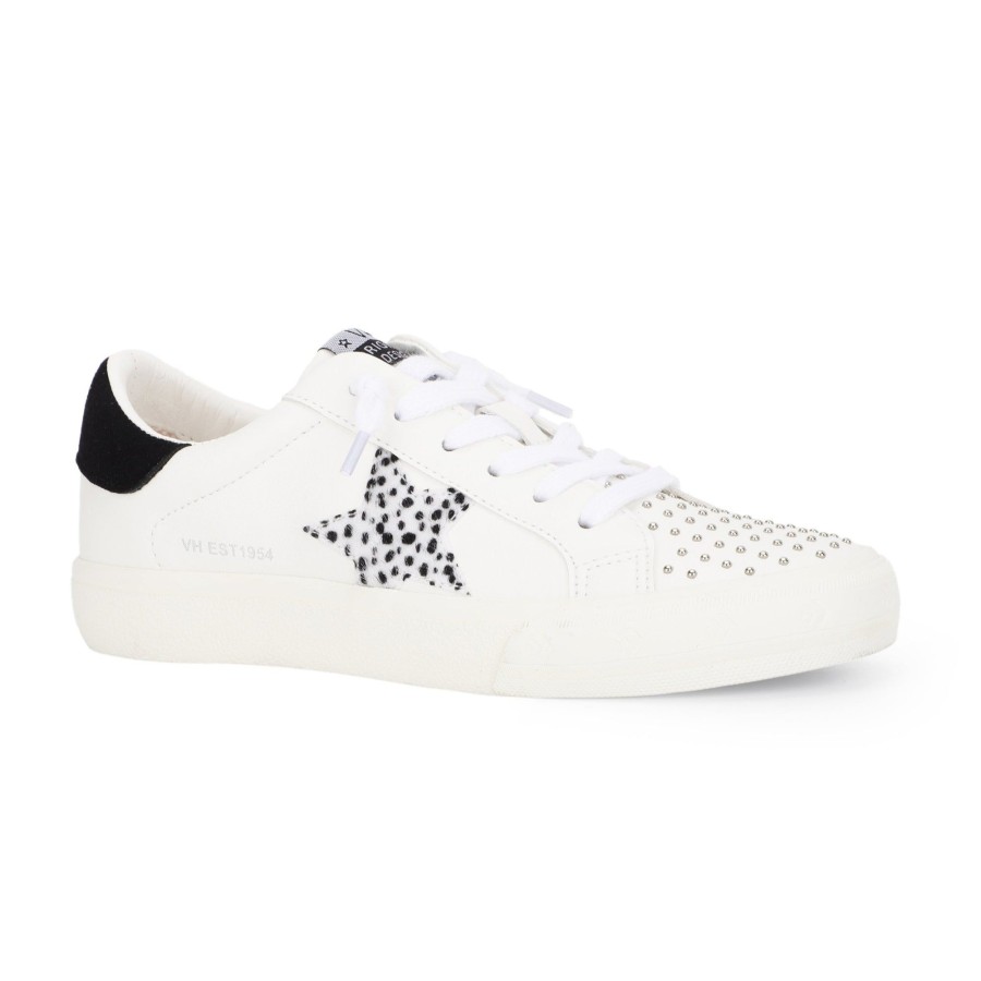 Women Vintage Havana Low Tops | Grande-White Studded Cheetah Mix