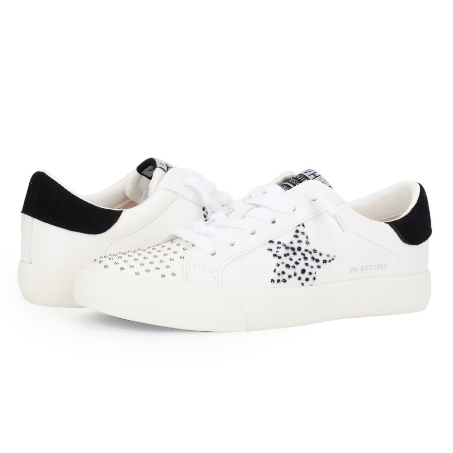 Women Vintage Havana Low Tops | Grande-White Studded Cheetah Mix