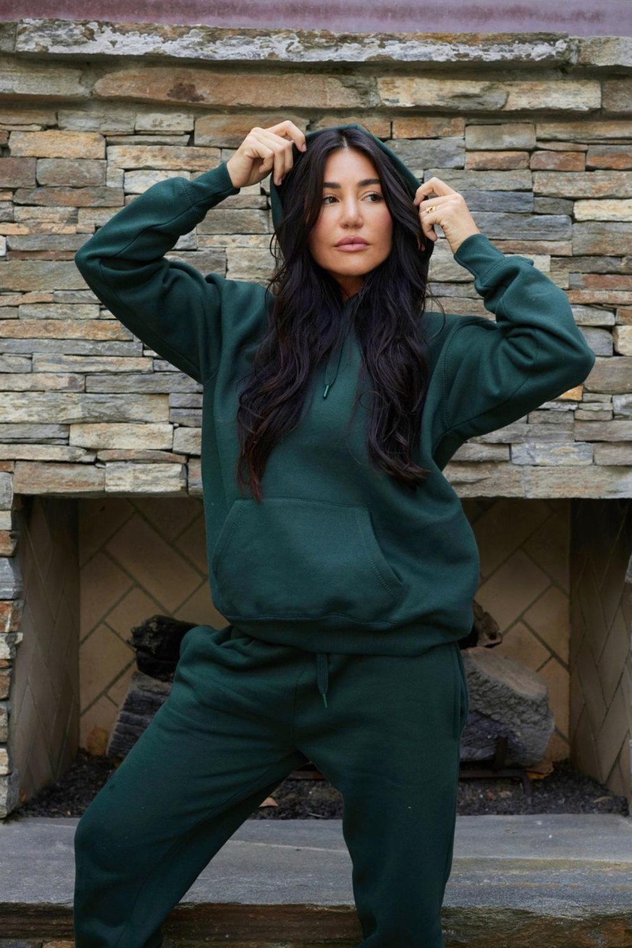 Women Vintage Havana Sweatshirts | Deep Emerald Green Proweave Hoodie