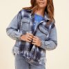 Kids Vintage Havana Kids Tops | Denim & Blue Plaid Frayed Button Down