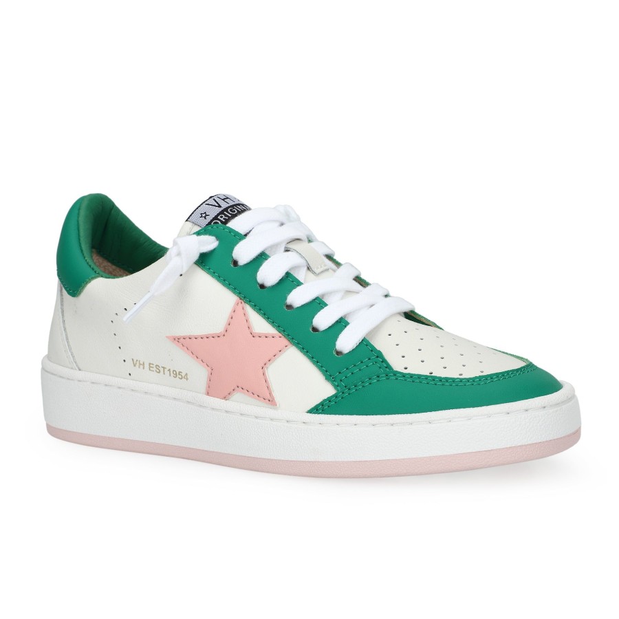 Women Vintage Havana Low Tops | Denisse 24 -Green/Pink Pop