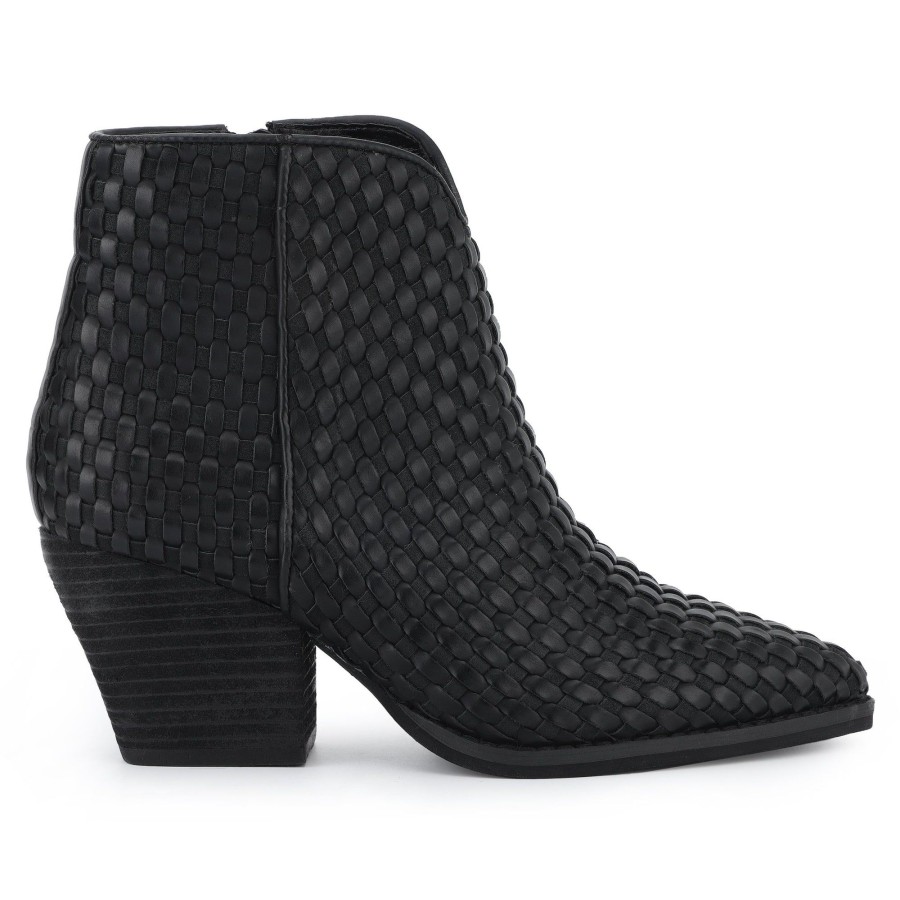 Women Vintage Havana Boots & Booties | Cassidy-Black Woven