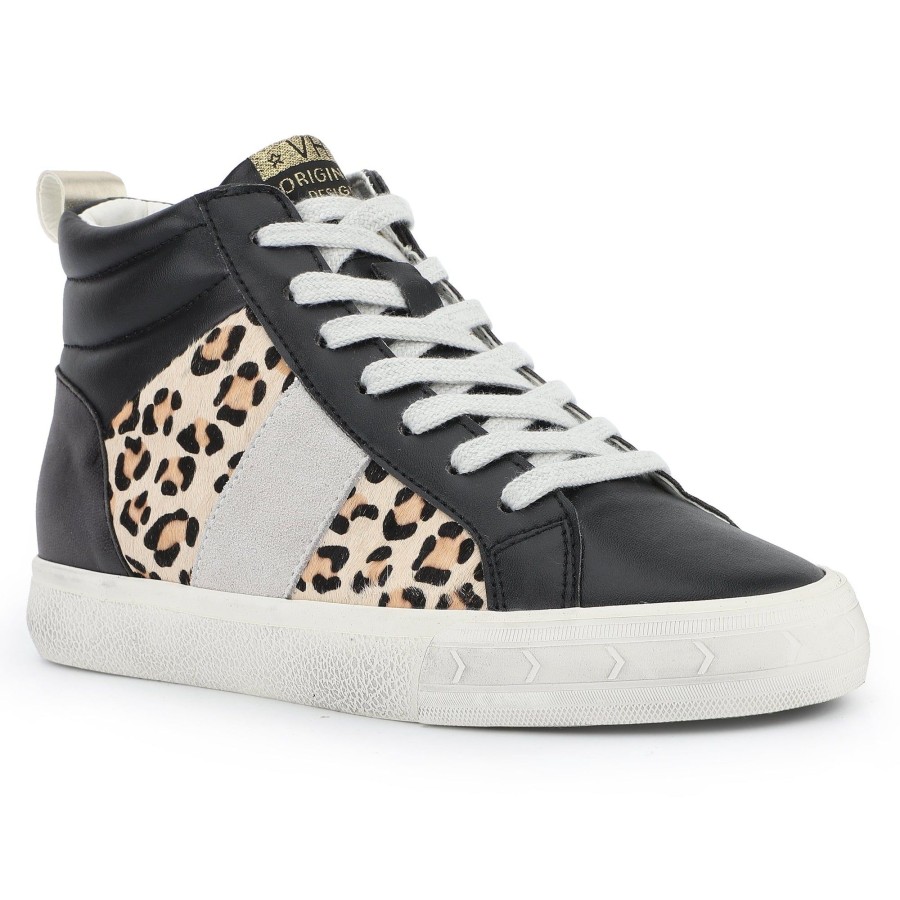 Women Vintage Havana High Tops | Dedra-Black Leopard Multi