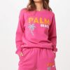 Women Vintage Havana Sweatshirts | Hot Pink Palm Beach Jet Setter Surf Wash Crewneck