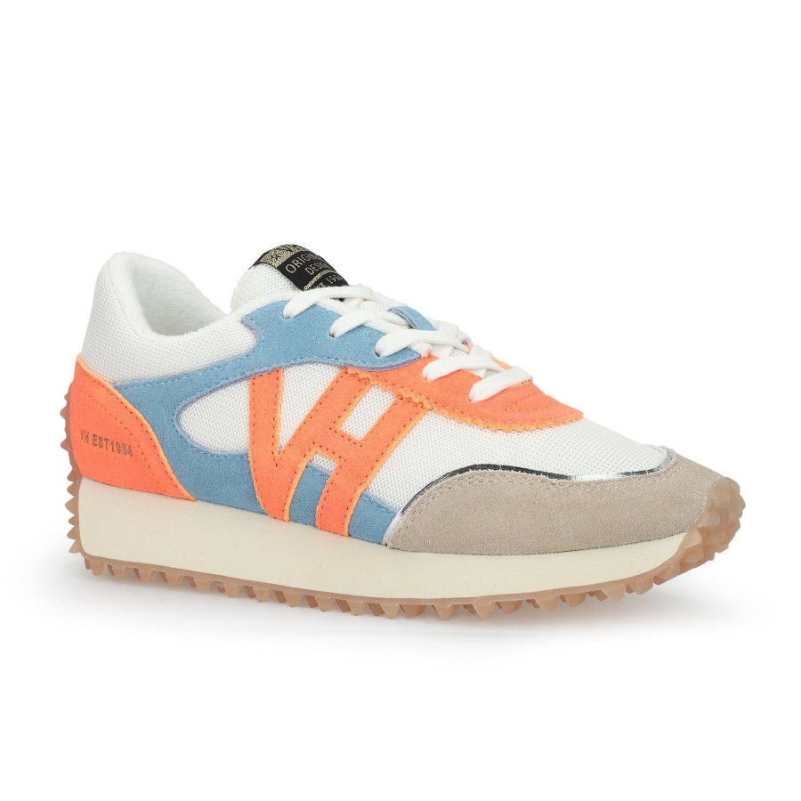 Women Vintage Havana Low Tops | Cosmic 1-Bright Orange/Baby Blue