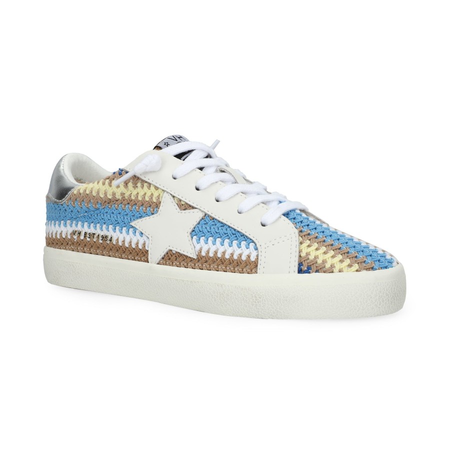 Women Vintage Havana Low Tops | Flair 46-Blue/Brown Crochet Multi