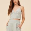 Women Vintage Havana Tanks | Washed Sage Gauze Eyelet Embroidered Cropped Tank