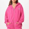 Women Vintage Havana Sweatshirts | Hot Pink Palm Beach Jet Setter Surf Wash Zip Up