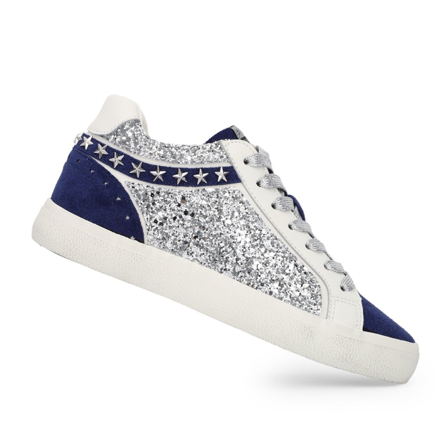 Women Vintage Havana Low Tops | Yaya-Navy/Silver Multi