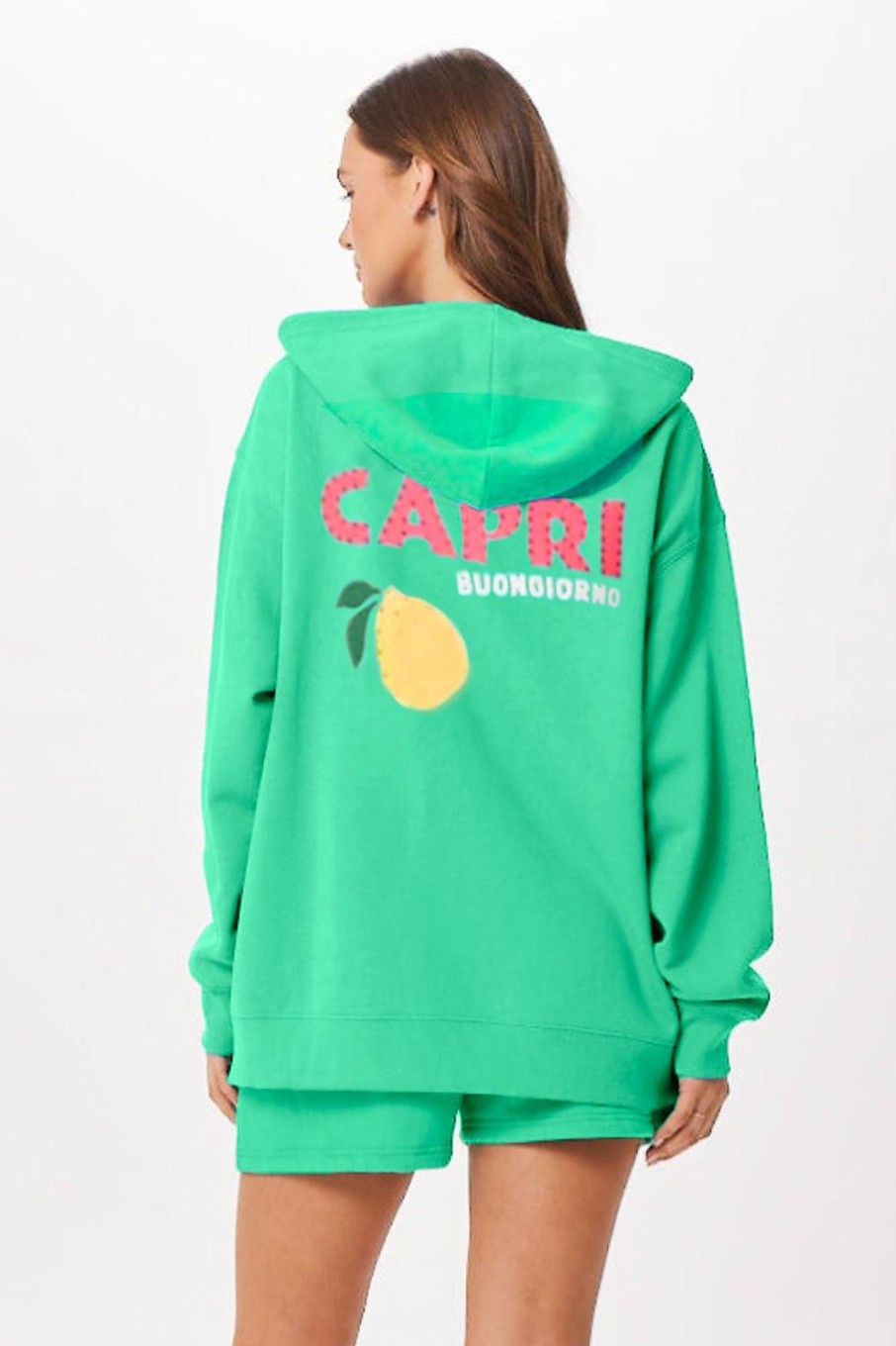 Women Vintage Havana Sweatshirts | Surf Green Capri Jet Setter Surf Wash Zip Up