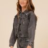 Kids Vintage Havana Kids Tops | Rhinestone Fringe Black Denim Jacket