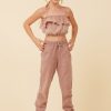 Kids Vintage Havana Kids Tops | Washed Mauve Texture Ruffle Tube Top