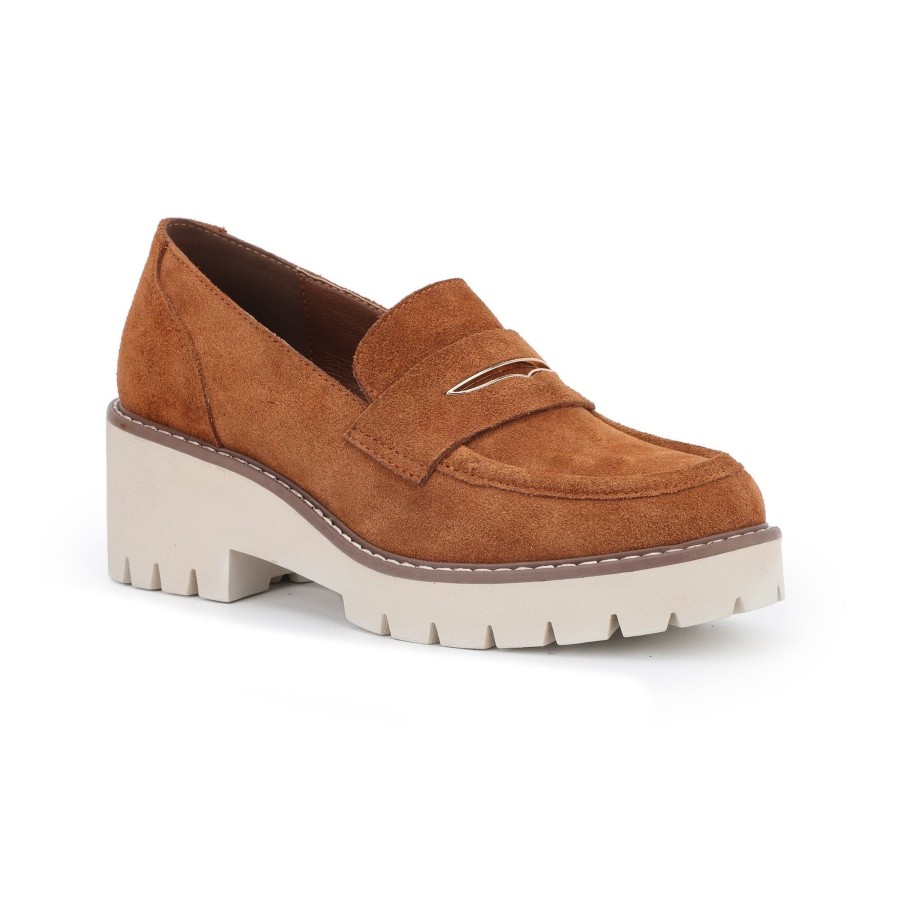 Women Vintage Havana Loafers | Blauvelt-Cognac