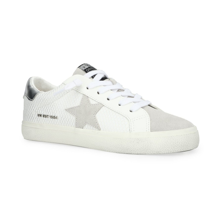 Women Vintage Havana Low Tops | Flair 38-White Snake/Washed Silver