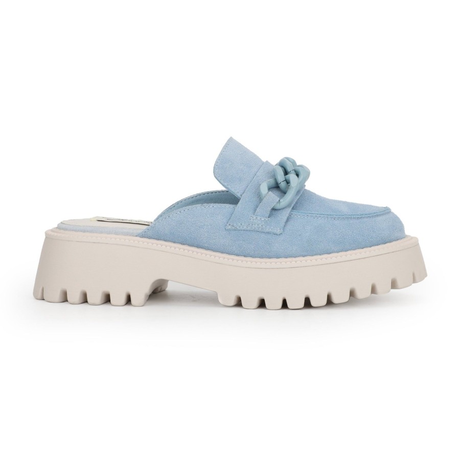 Women Vintage Havana Loafers | Hazel-Sky Blue